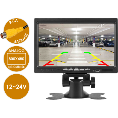 EN-M500 Çift Video Girişli Güneşlik ve Gömme Aparatlı Analog 7 Inch Araç Monitörü